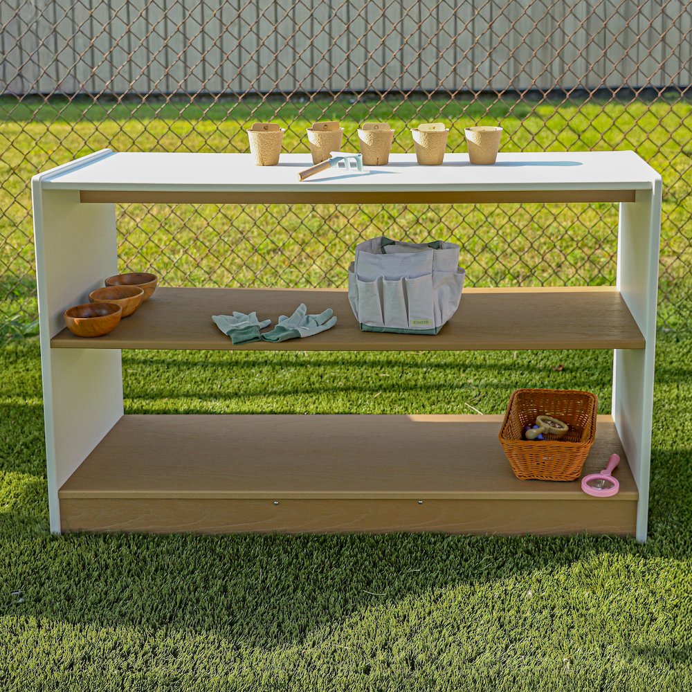 Storage Shelf, Brown and White