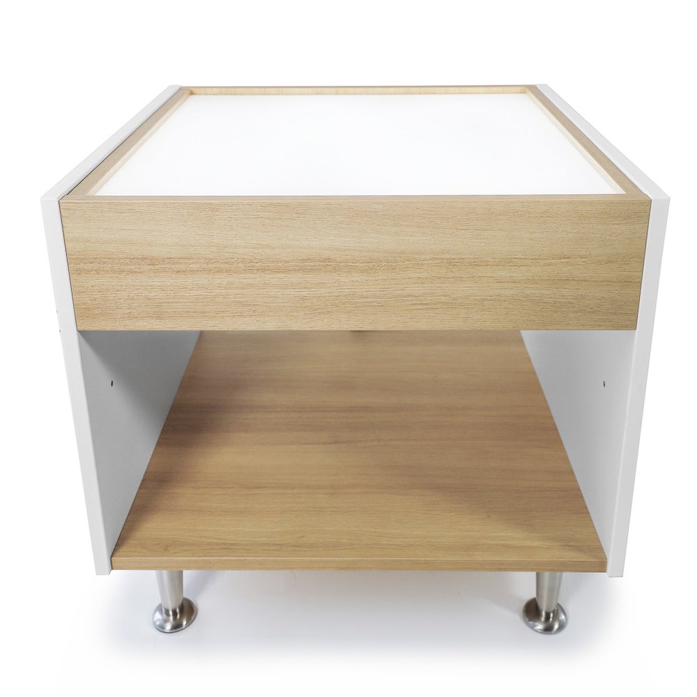 Adjustable Light Table in Brown and White Color