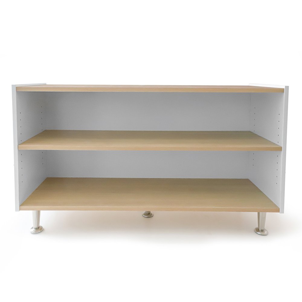Adjustable Shelf Cabinet 27H in Brown and White Color