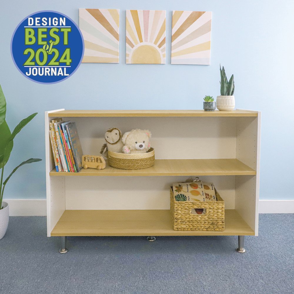 Adjustable Shelf Cabinet 33H in Brown and White Color