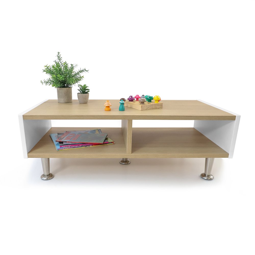 Community Table in Brown and White Color