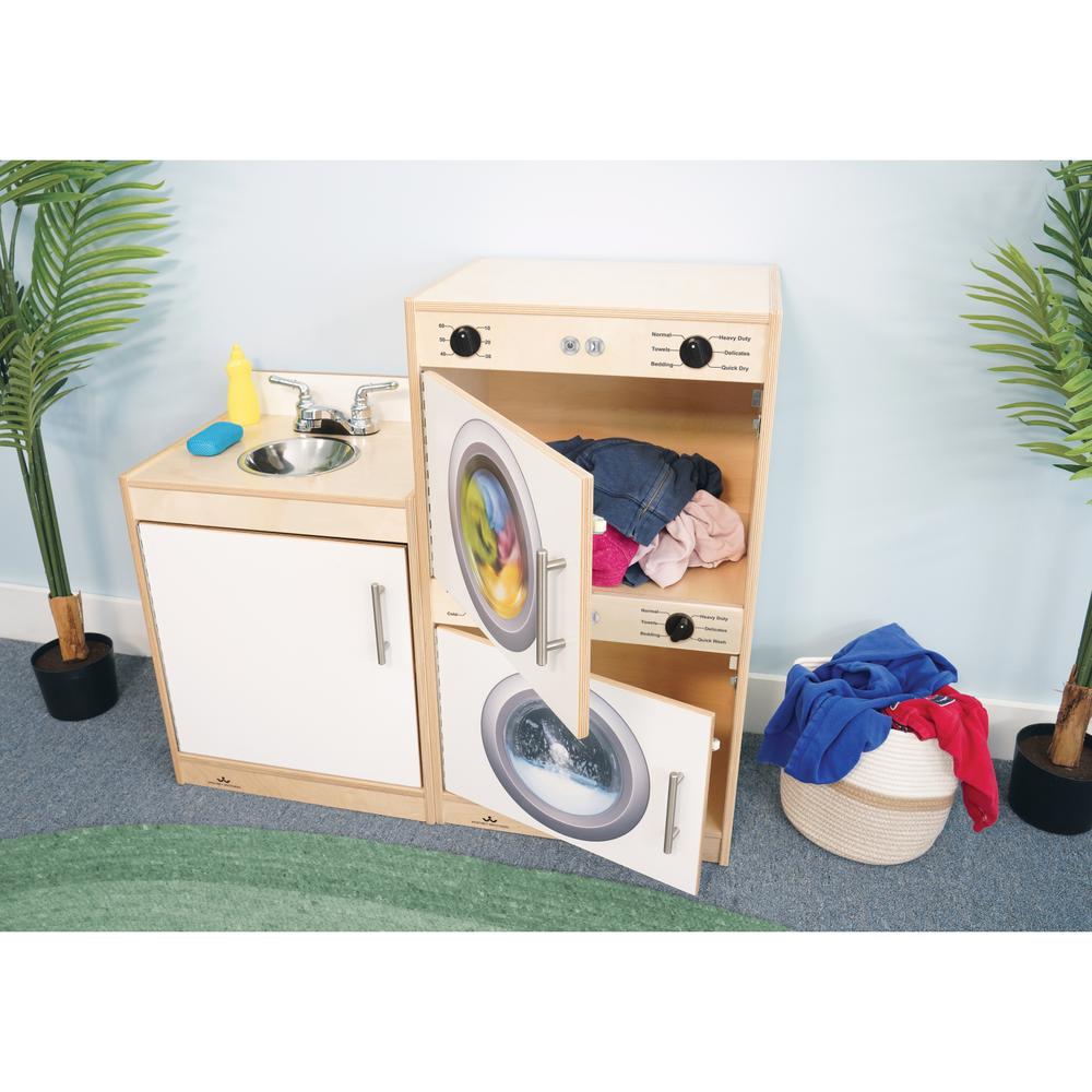 Contemporary Washer / Dryer - White