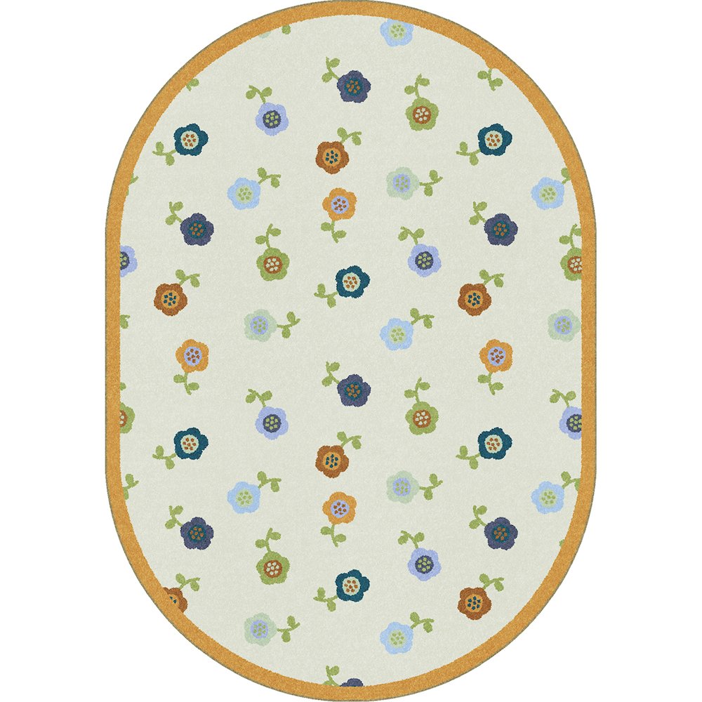 Kid Essentials Awesome Blossom 5'4" x 7'8" Oval Area Rug in Color Bold