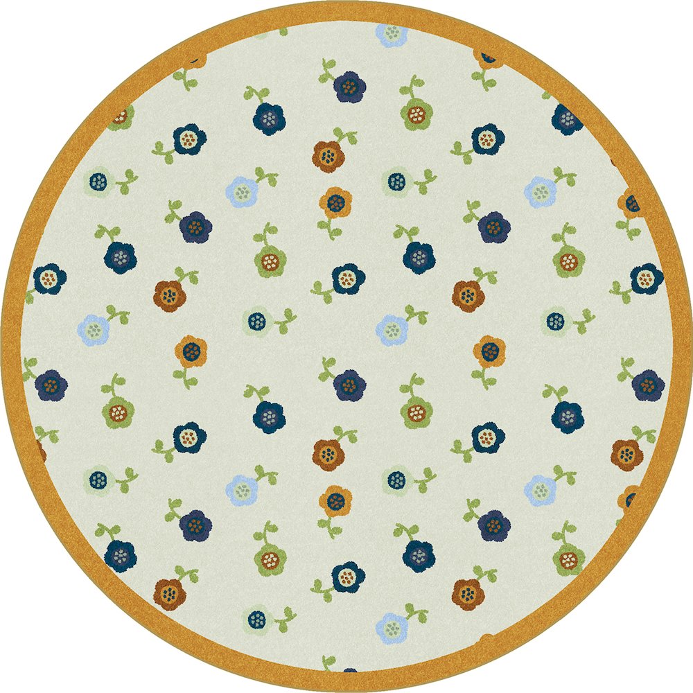 Kid Essentials Awesome Blossom 5'4" Round Area Rug in Color Bold