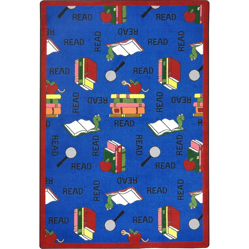 Kid Essentials Bookworm 5'4" x 7'8" Area Rug in Color Blue