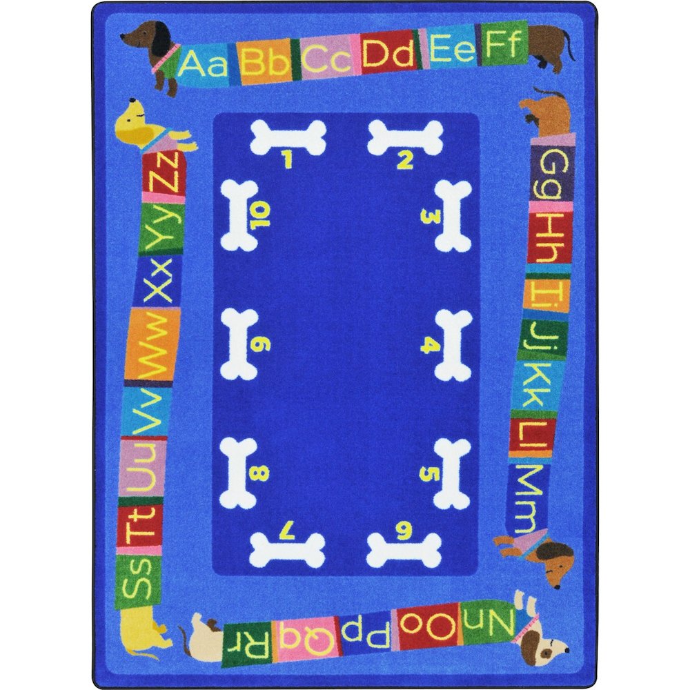 Kid Essentials Doggone Good Alphabet 7'8" x 10'9" Area Rug in Color Multi