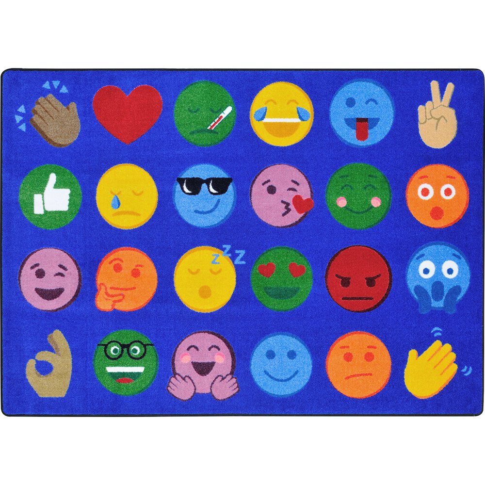 Kid Essentials Emoji Expressions 7'8" x 10'9" Area Rug in Color Multi