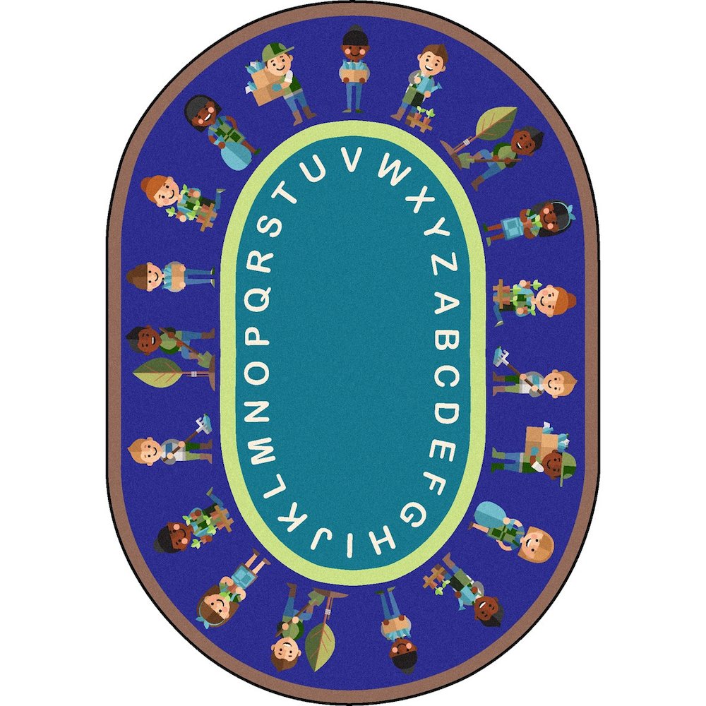 Kid Essentials Environmental Helpers 7'8" x 10'9" Oval Area Rug in Color Multi