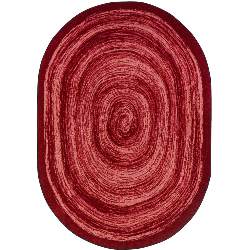 Kid Essentials Feeling Fun 7'8" x 10'9" Oval Area Rug in Color Red