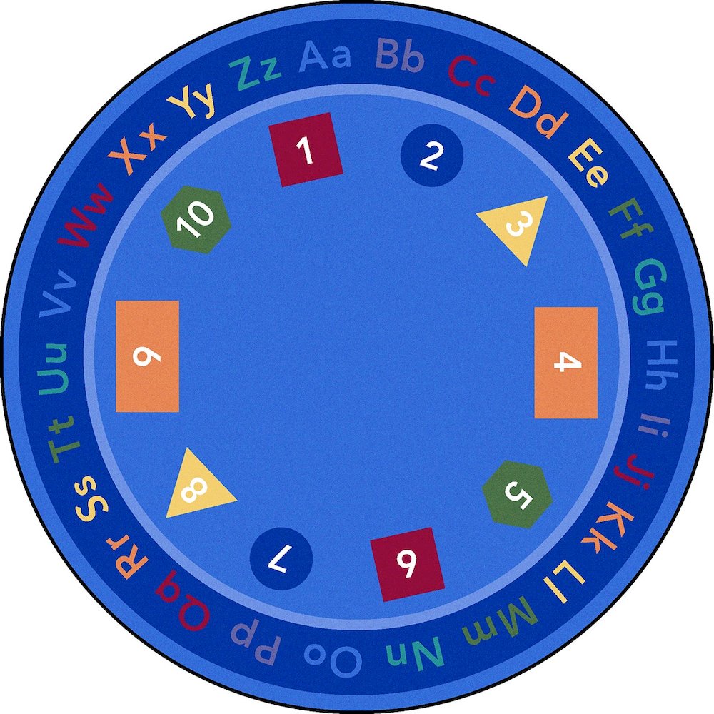 Kid Essentials Fun-damentals 13'2" Round Area Rug in Color Multi