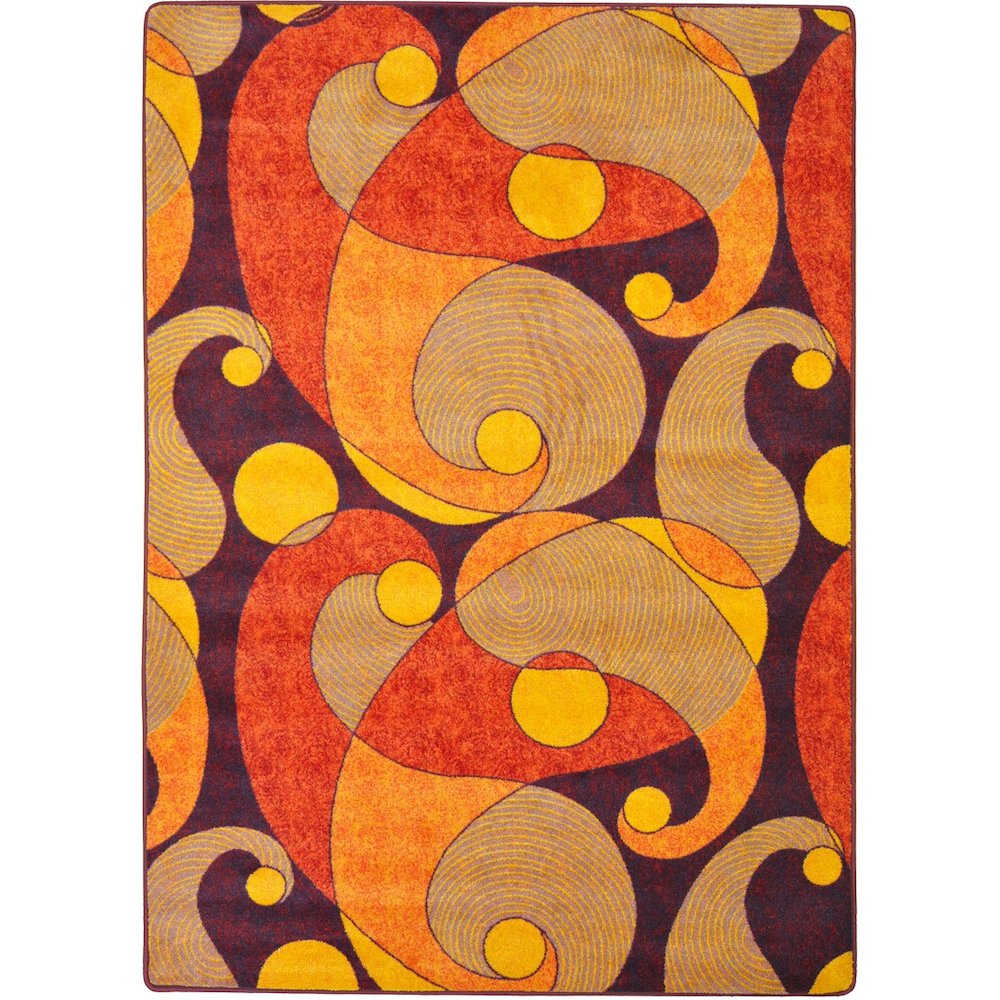 Kid Essentials Jazzy 5'4" x 7'8" Area Rug in Color Orange/Purple