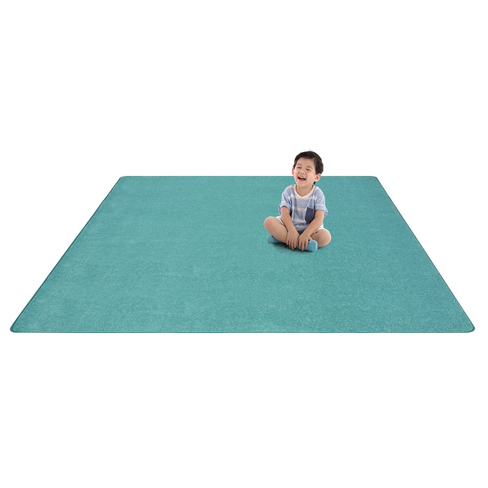 Kid Essentials Just Kidding 12' x 12' Area Rug in Color Seafoam