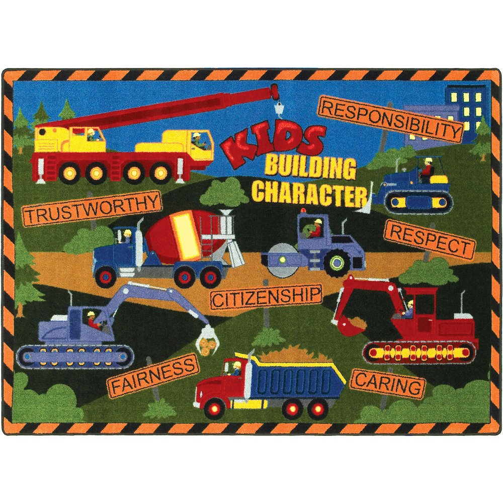 Kid Essentials Kid's Building Character 7'8" x 10'9" Area Rug in Color Multi