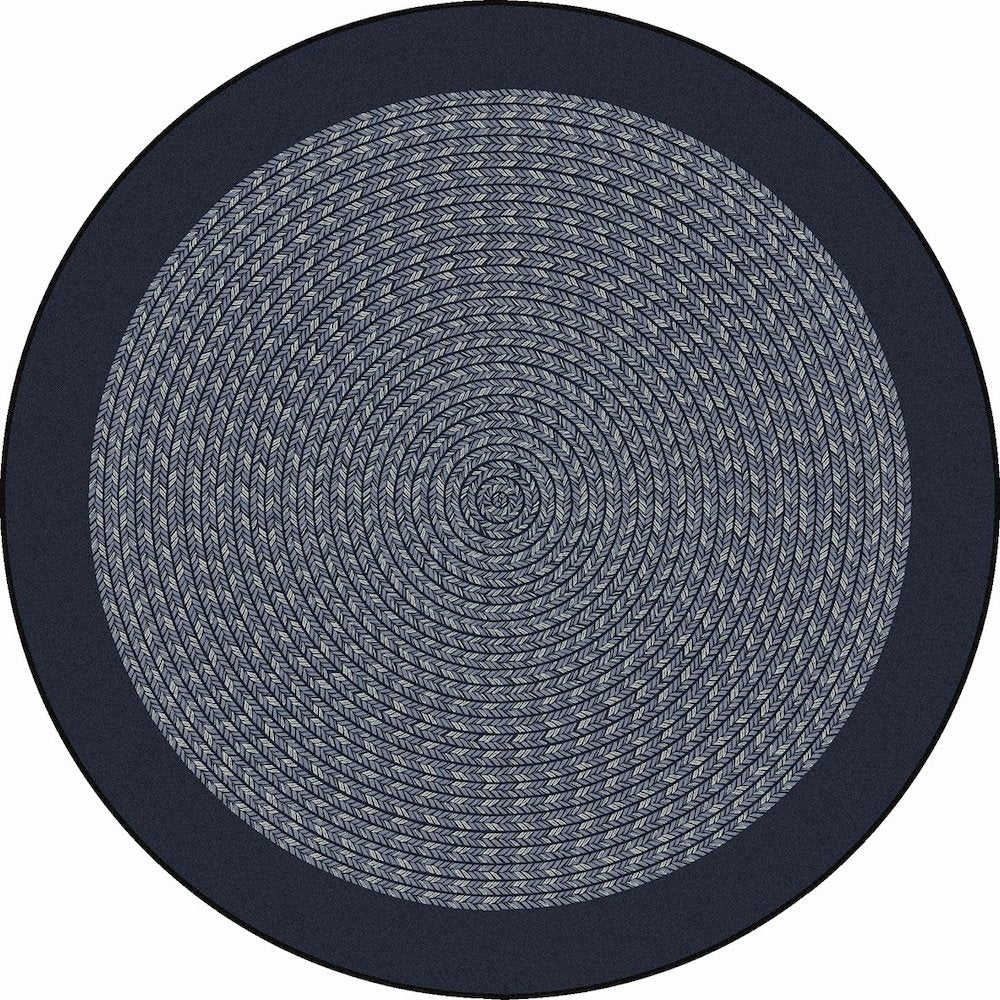 Kid Essentials Like Home 5'4" Round Area Rug in Color Navy