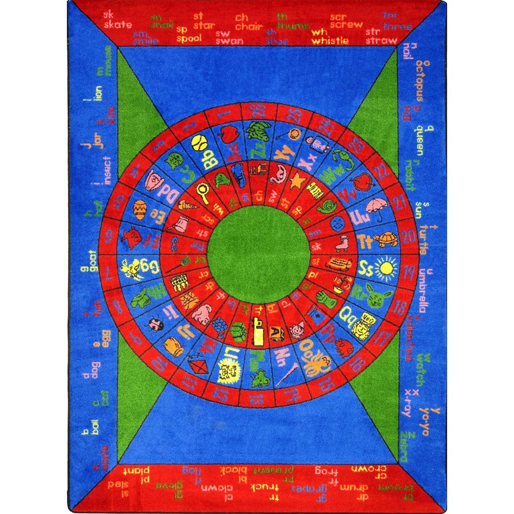 Kid Essentials Play On Words 7'8" x 10'9" Area Rug in Color Multi