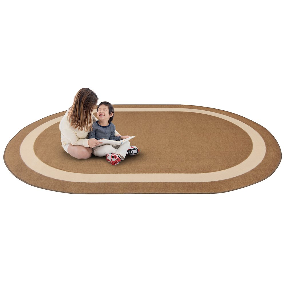 Kid Essentials Portrait 7'8" x 10'9" Oval Area Rug in Color Mocha