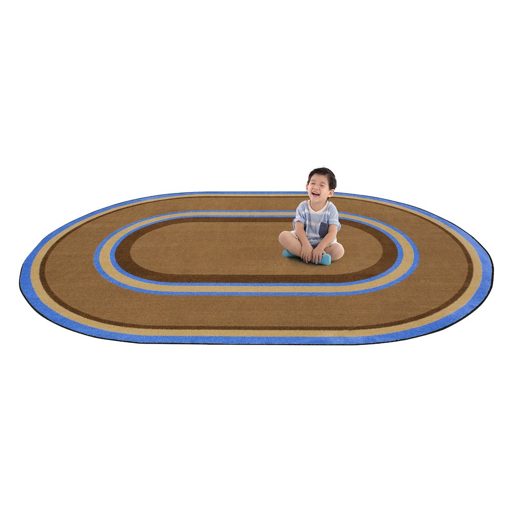 Kid Essentials Ripples 5'4" x 7'8" Oval Area Rug in Color Chocolate