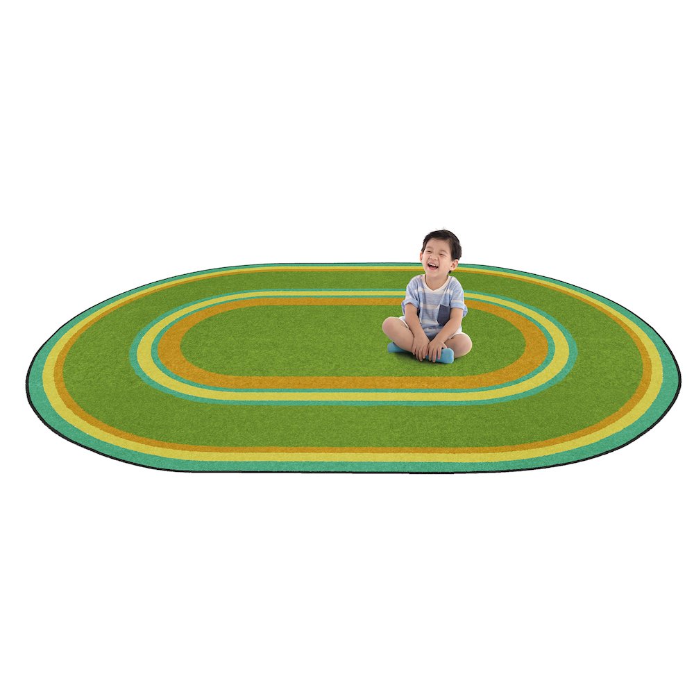 Kid Essentials Ripples 5'4" x 7'8" Oval Area Rug in Color Retro