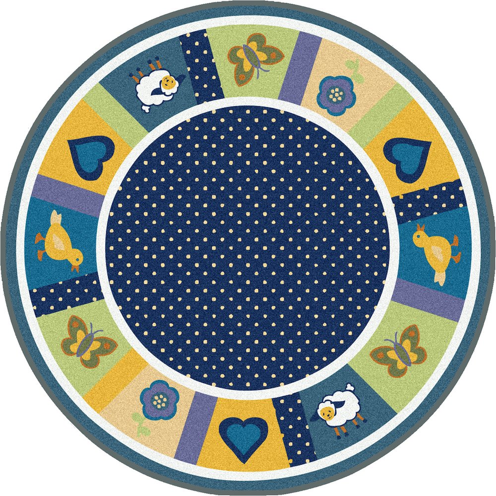 Kid Essentials Seeing Spots 5'4" Round Area Rug in Color Bold