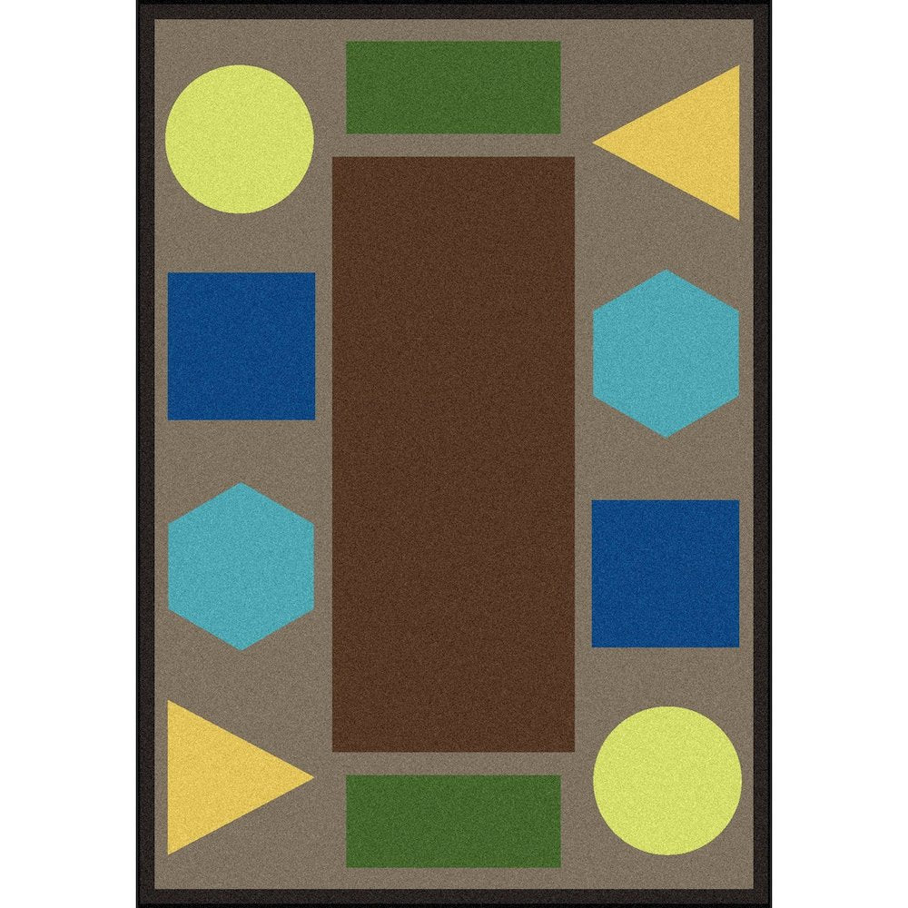 Kid Essentials Sitting Shapes 7'8" x 10'9" Area Rug in Color Earthtone