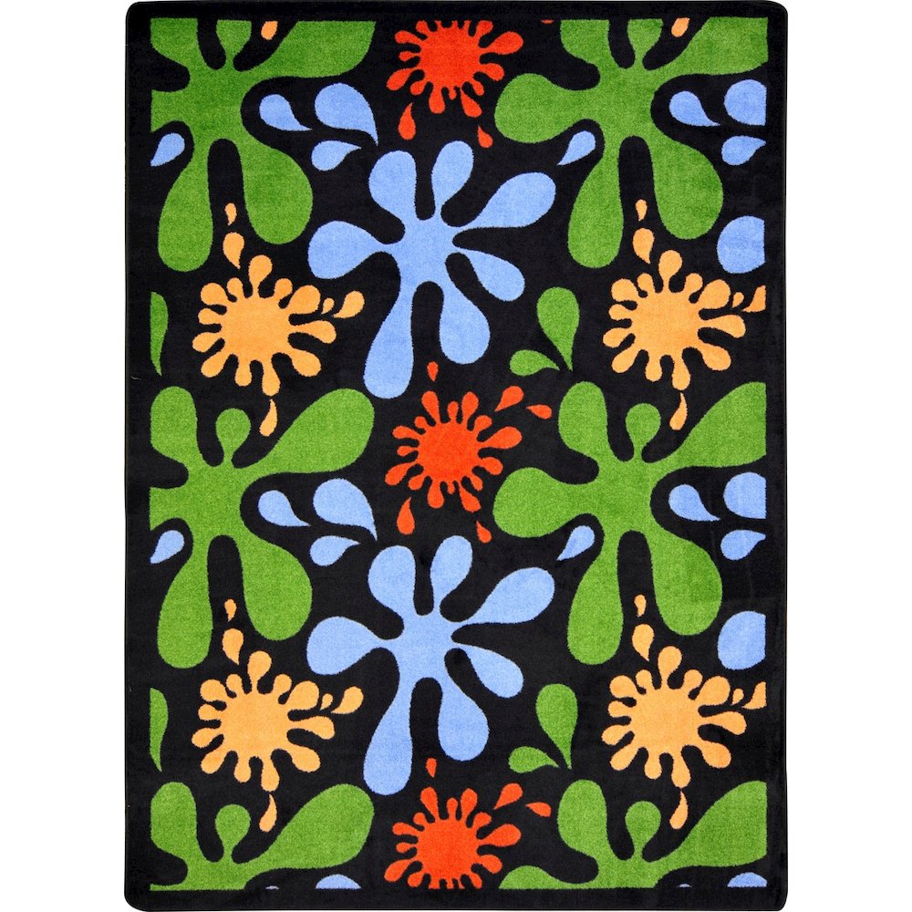 Kid Essentials Splat 5'4" x 7'8" Area Rug in Color Black
