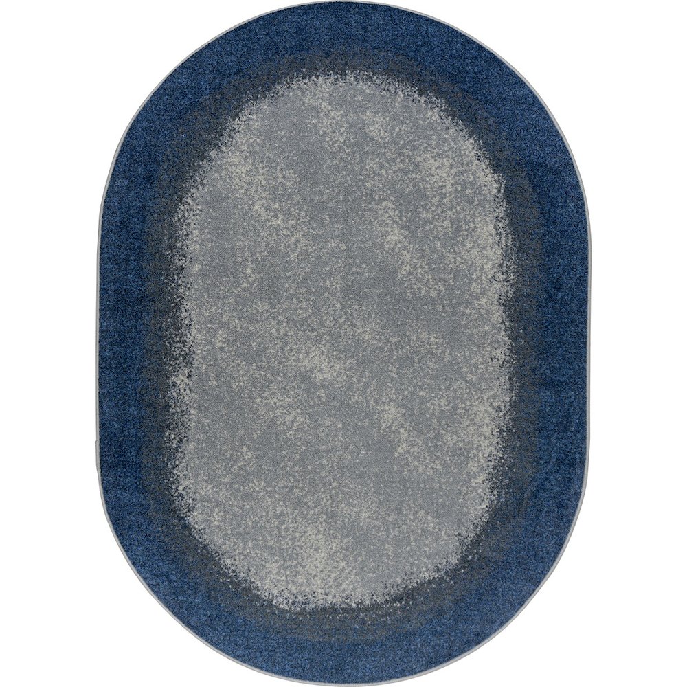 Kid Essentials Urban Edges 7'8" x 10'9" Oval Area Rug in Color Marine