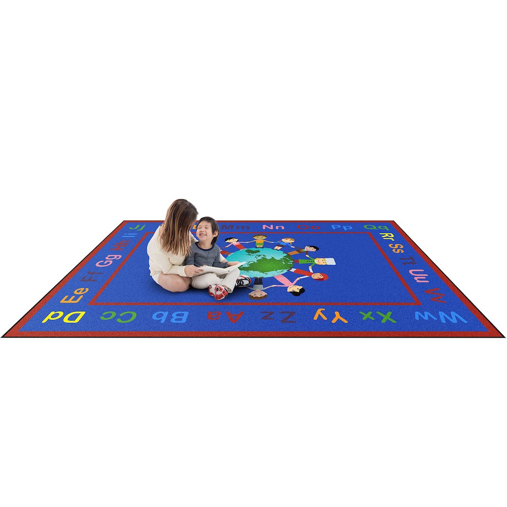 Kid Essentials A World of Friends 10'9" x 13'2" Area Rug in Color Multi