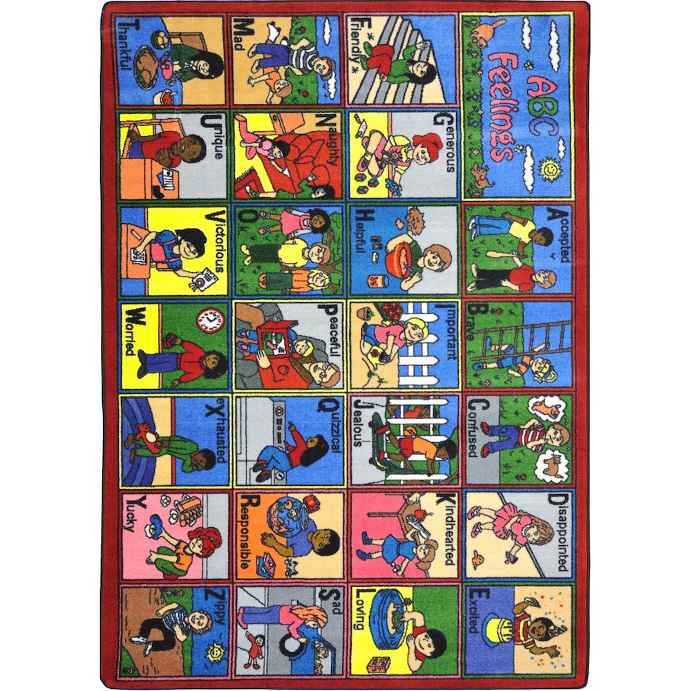 Kid Essentials ABC Feelings 10'9" x 13'2" Area Rug in Color Multi
