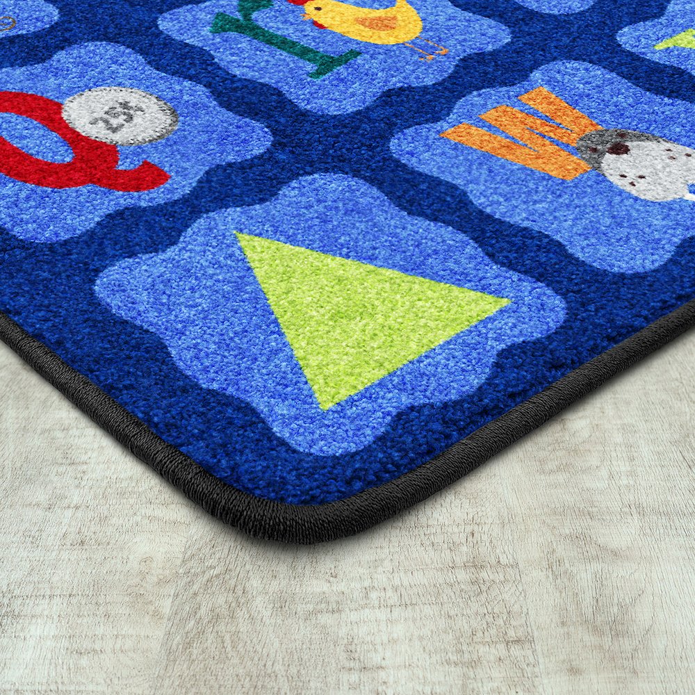 Kid Essentials Alphabet Blues 7'8" x 10'9" Area Rug in Color Multi
