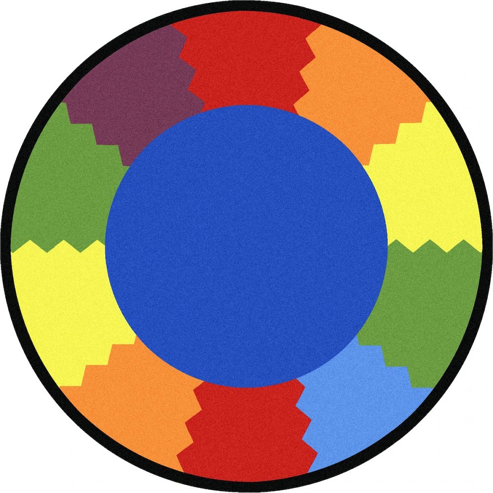 Kid Essentials Block Party 13'2" Round Area Rug in Color Multi