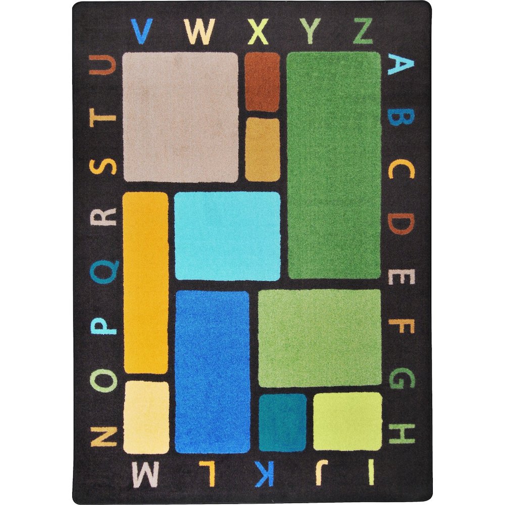 Kid Essentials Building Blocks 7'8" x 10'9" Area Rug in Color Earthtone