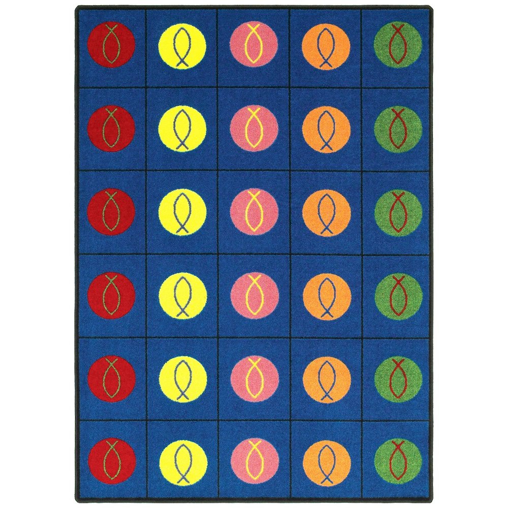 Kid Essentials Circles & Symbols 10'9" x 13'2" Area Rug in Color Multi