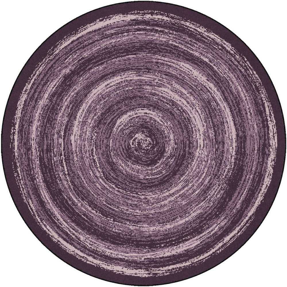 Kid Essentials Feeling Fun 13'2" Round Area Rug in Color Purple