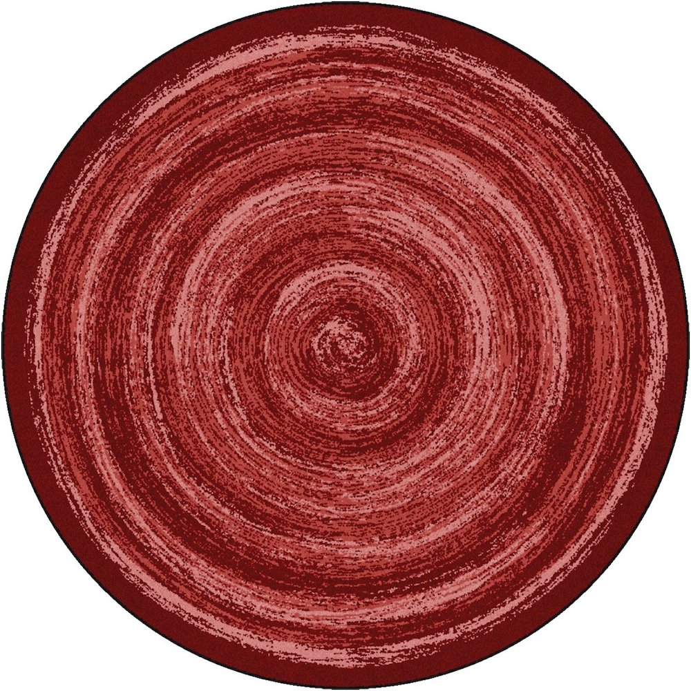 Kid Essentials Feeling Fun 13'2" Round Area Rug in Color Red