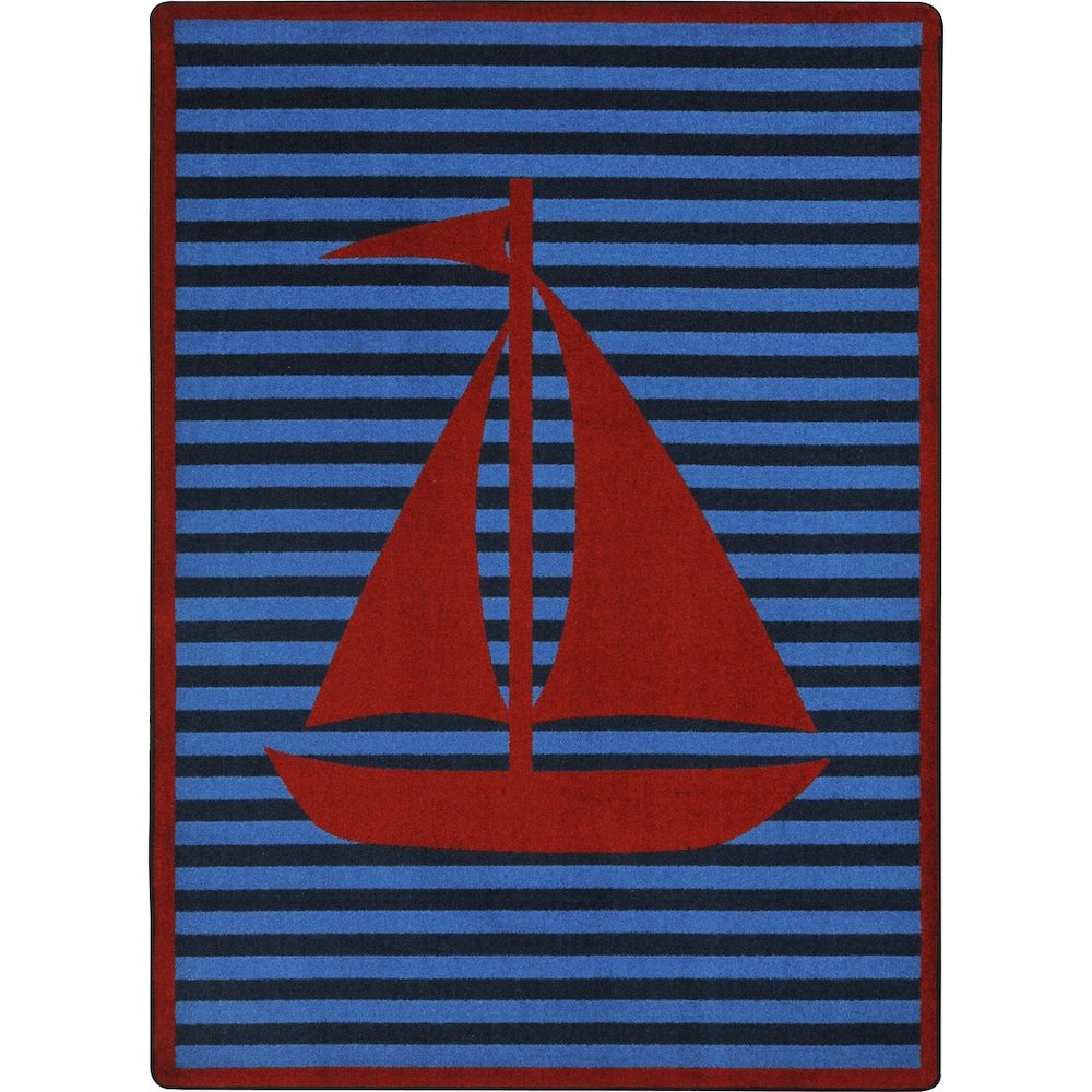 Kid Essentials Following Seas 7'8" x 10'9" Area Rug in Color Red