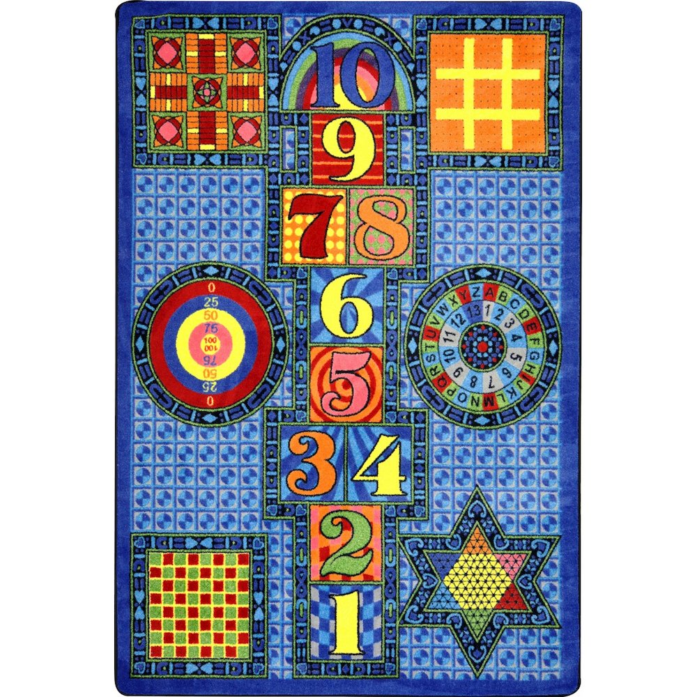 Kid Essentials Games Galore 10'9" x 13'2" Area Rug in Color Sapphire