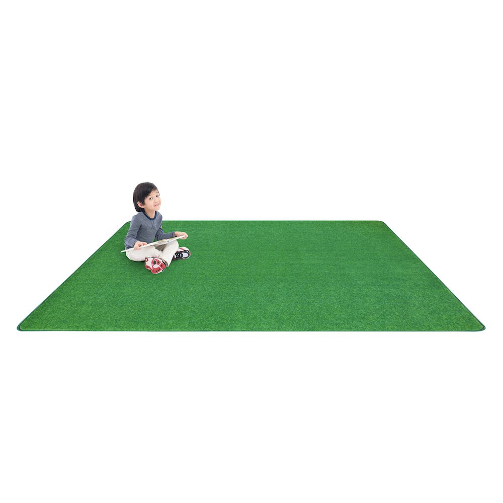 Kid Essentials Just Kidding 12' x 6' Area Rug in Color Grass Green
