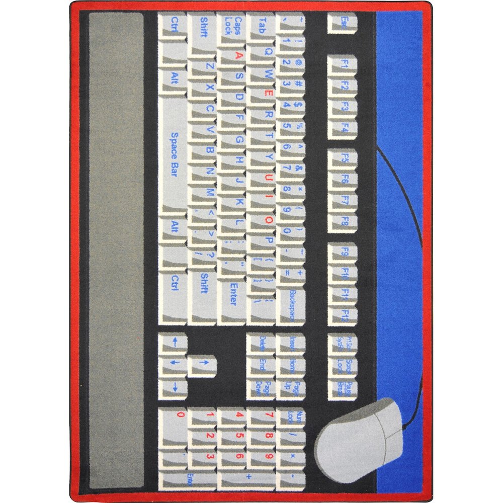 Kid Essentials Keyboard Connection 10'9" x 13'2" Area Rug in Color Gray