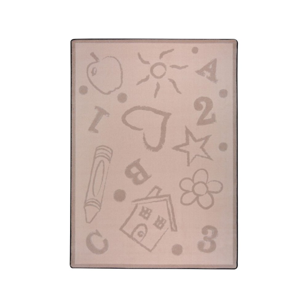 Playful Patterns Kid's Art 7'8" x 10'9" Area Rug in Color Beige