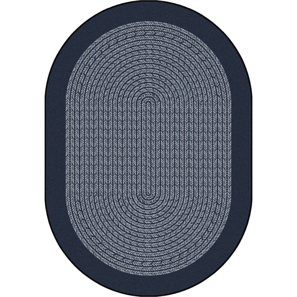 Kid Essentials Like Home 7'8" x 10'9" Oval Area Rug in Color Navy