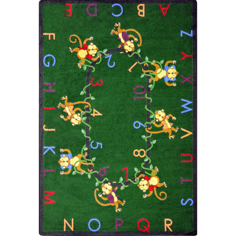 Kid Essentials Monkey Business 10'9" x 13'2" Area Rug in Color Green