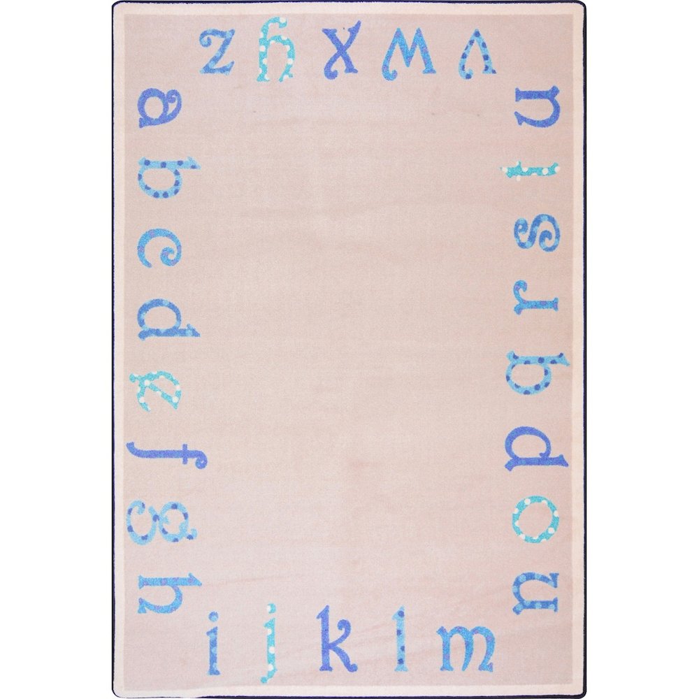 Kid Essentials Polka Dot ABC's 7'8" x 10'9" Area Rug in Color Blue
