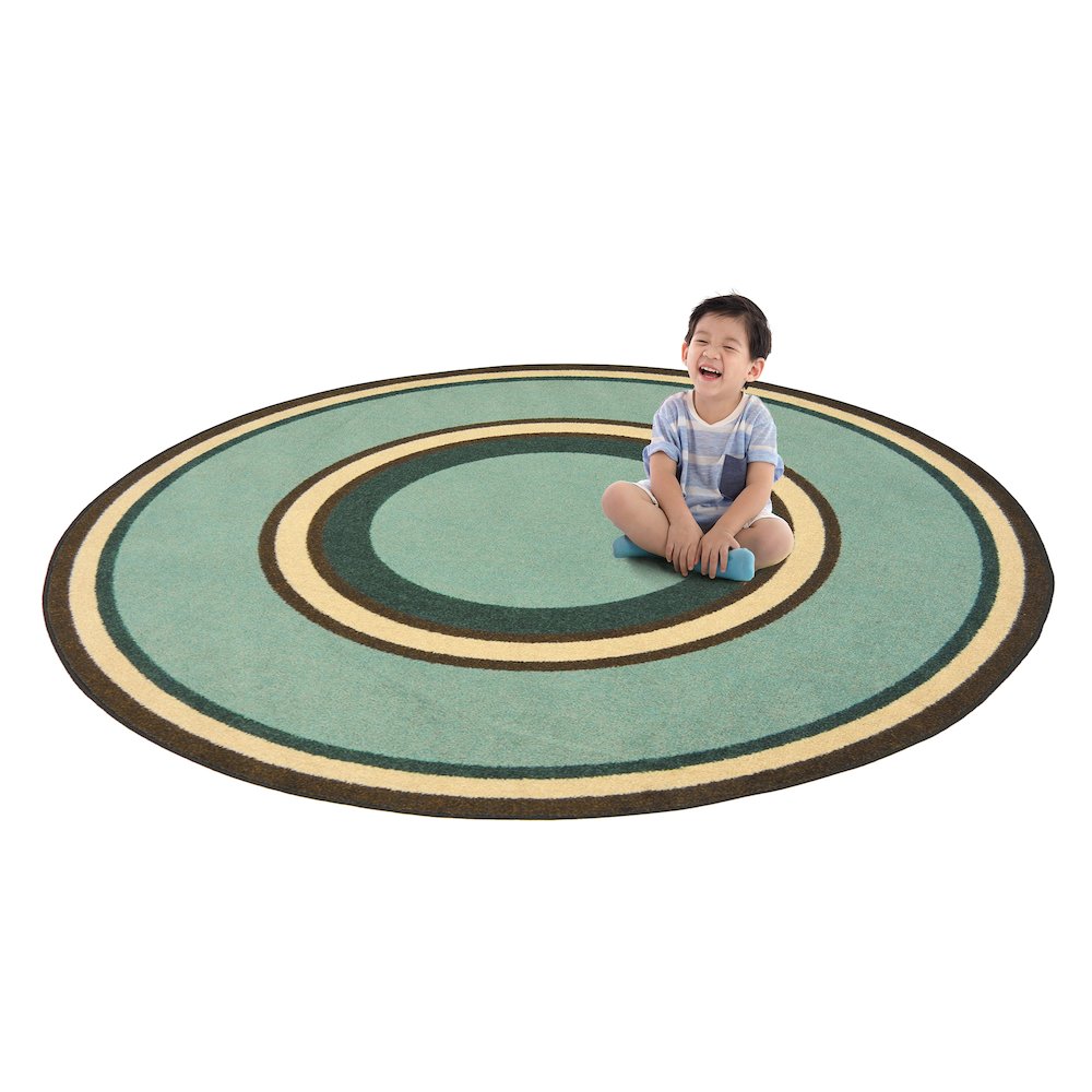 Kid Essentials Ripples 13'2" Round Area Rug in Color Woodland