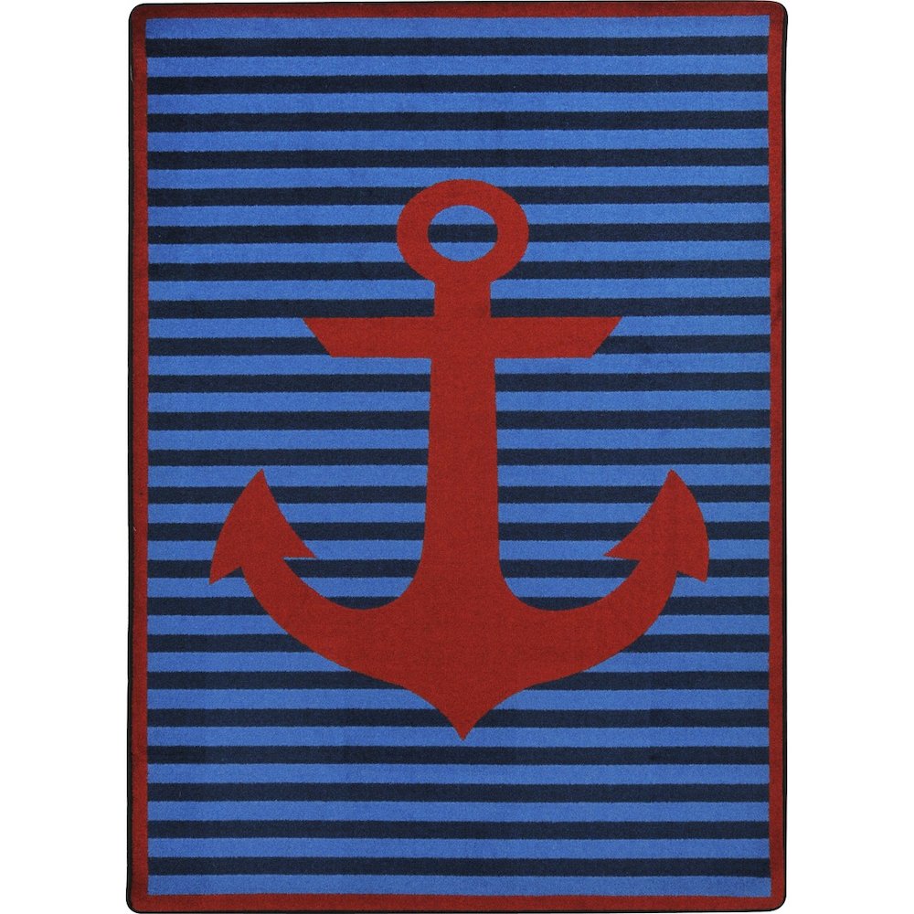Kid Essentials Safe Mooring 7'8" x 10'9" Area Rug in Color Red
