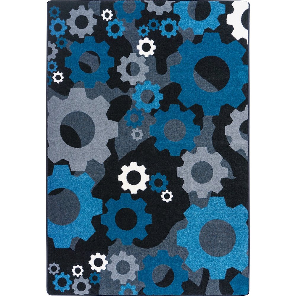 Kid Essentials Shifting Gears 7'8" x 10'9" Area Rug in Color Sapphire