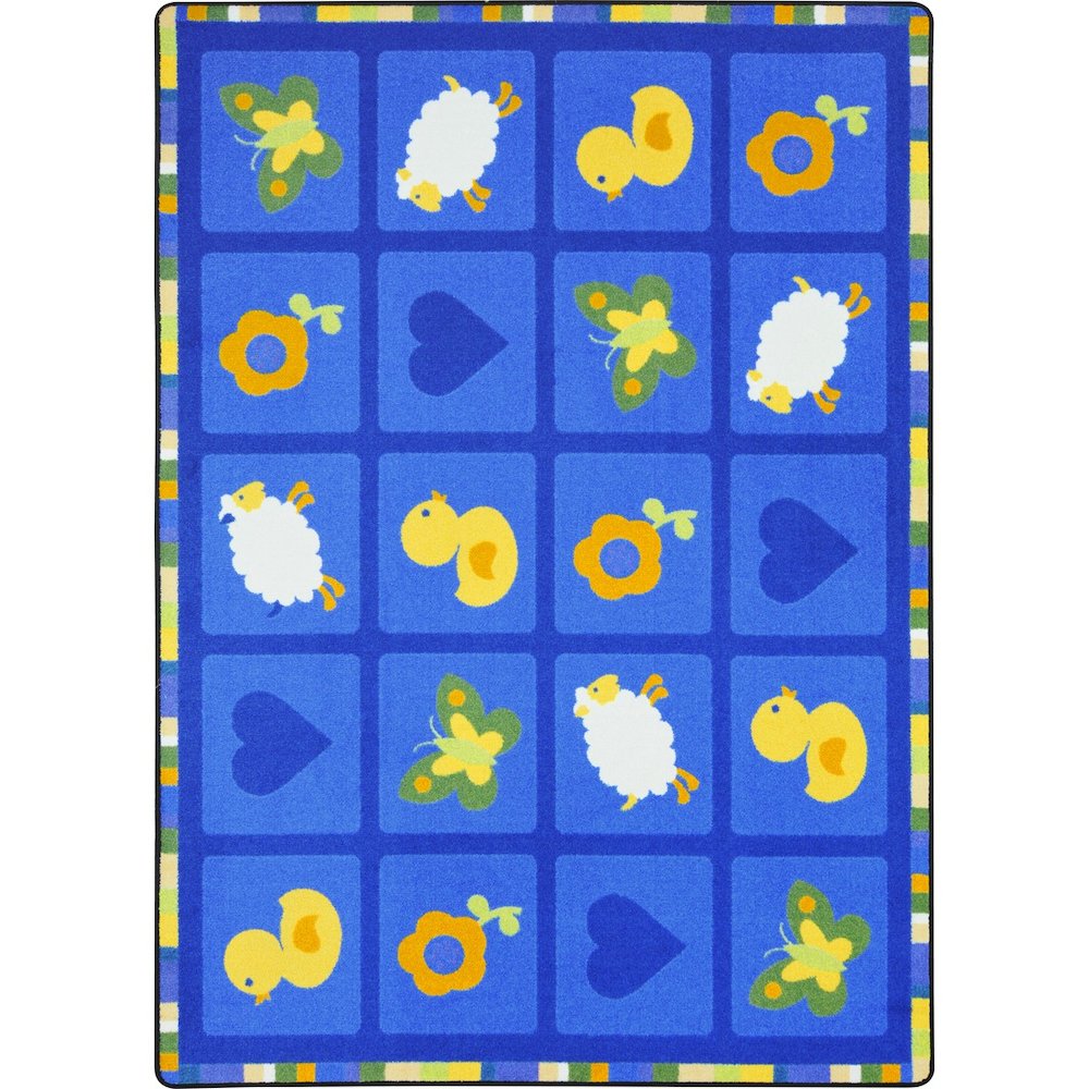 Kid Essentials Spring Things 10'9" x 13'2" Area Rug in Color Blue