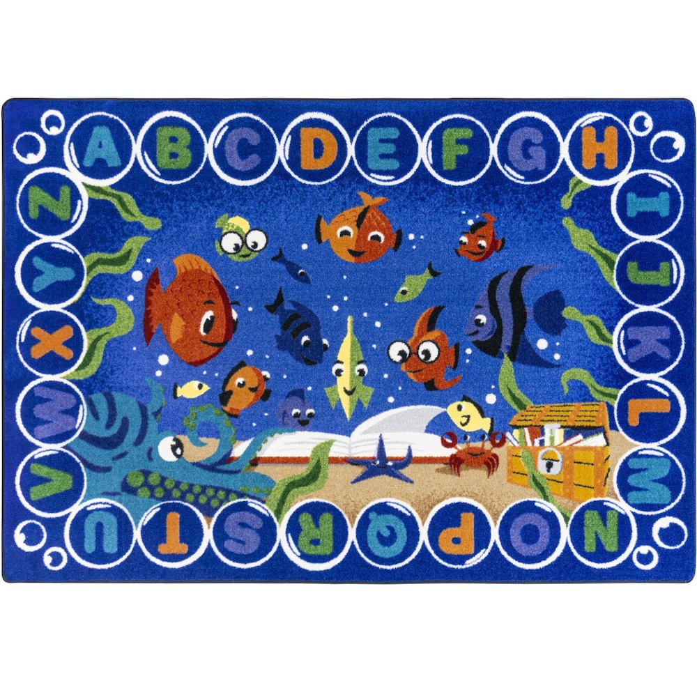 Kid Essentials Underwater Readers 10'9" x 13'2" Area Rug in Color Multi