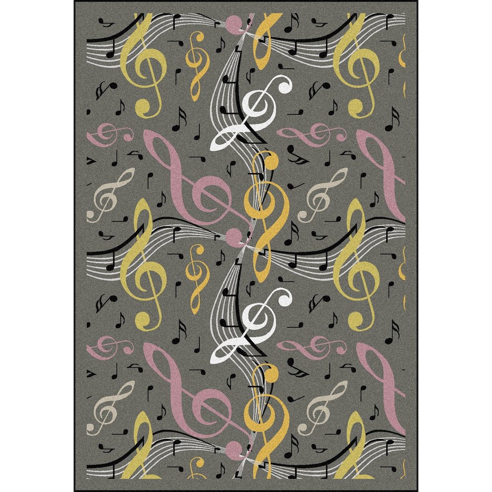 Kid Essentials Virtuoso 7'8" x 10'9" Area Rug in Color Gray