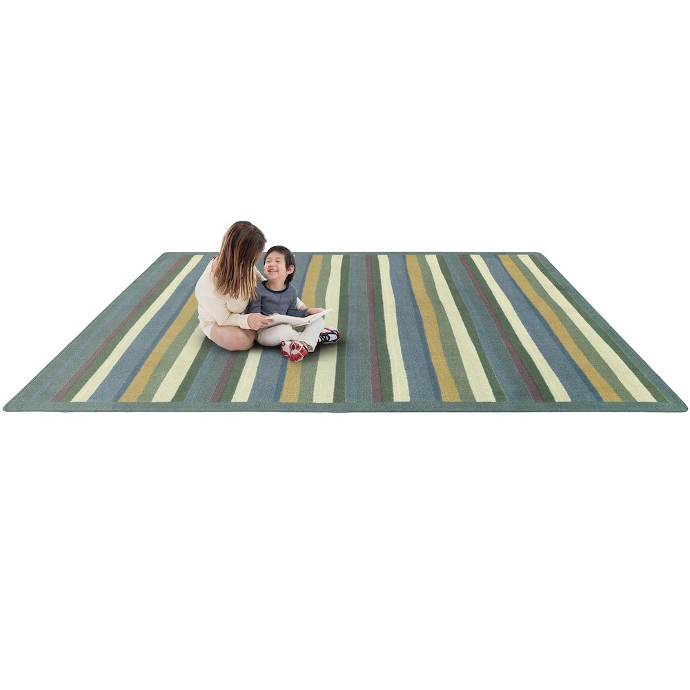Kid Essentials Yipes Stripes 7'8" x 10'9" Area Rug in Color Soft