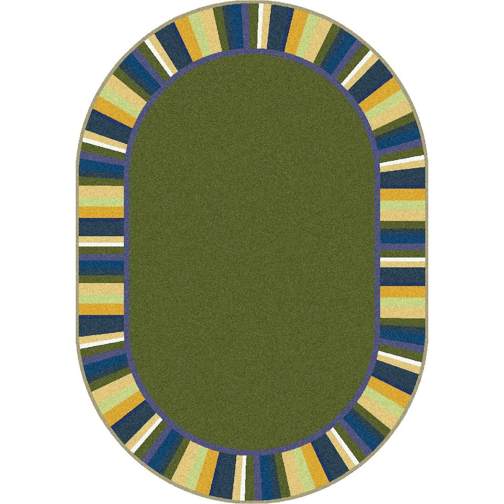 Kid Essentials Clean Green 10'9" x 13'2" Oval Area Rug in Color Bold
